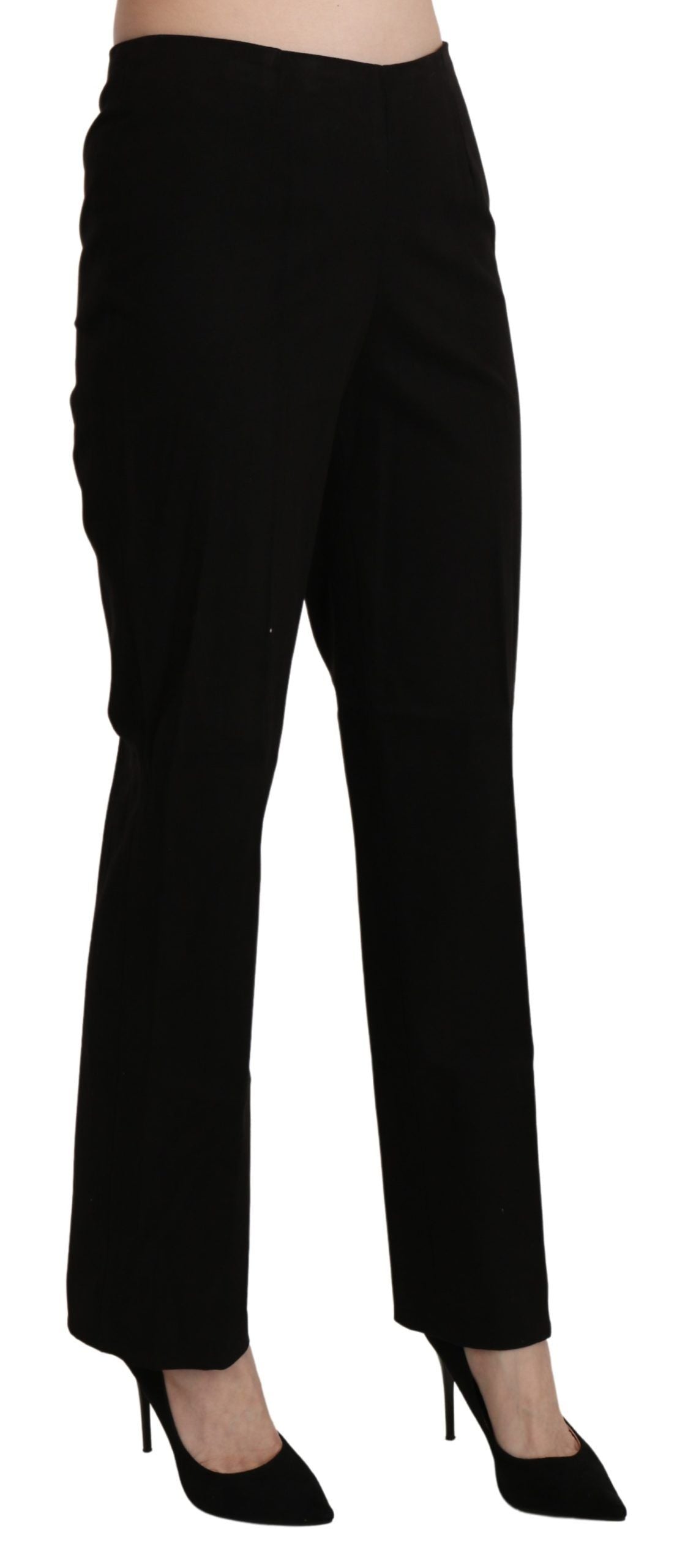 BENCIVENGA Elegant High Waist Straight Black Women's Pants