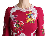 Dolce & Gabbana Floral Embroidered Sheath Midi Women's Dress