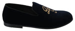 Dolce & Gabbana Elegant Blue Embroidered Men's Loafers