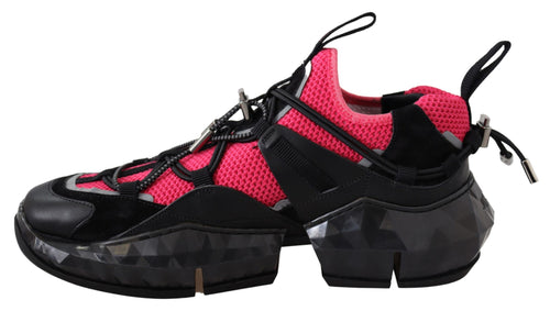 Jimmy Choo Diamond Black Pink Leather Women's Sneaker