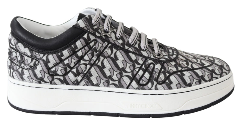 Jimmy Choo Hawaii Silver Black Glitter Women's Sneakers