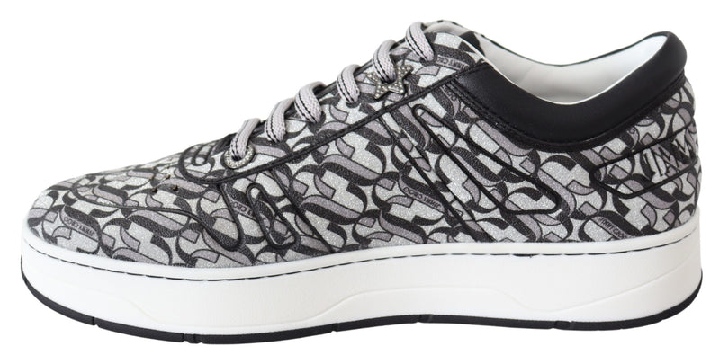 Jimmy Choo Hawaii Silver Black Glitter Women's Sneakers