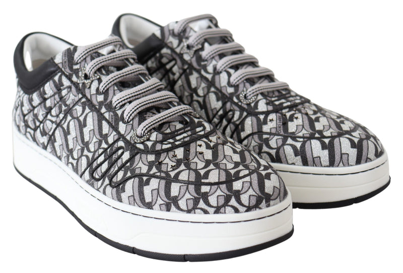 Jimmy Choo Hawaii Silver Black Glitter Women's Sneakers