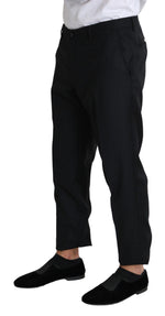 Dolce & Gabbana Elegant Black Virgin Wool Cropped Men's Pants