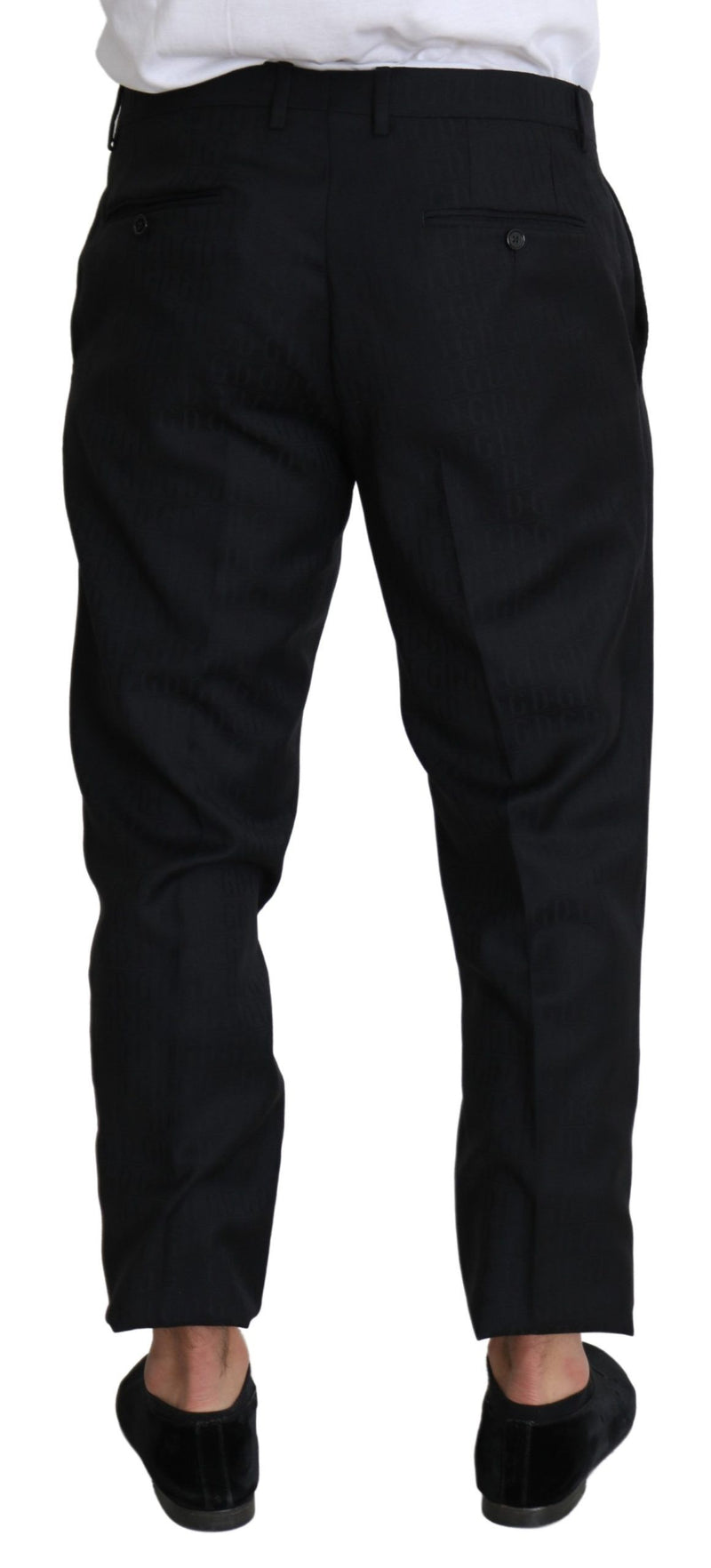 Dolce & Gabbana Elegant Black Virgin Wool Cropped Men's Pants