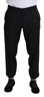 Dolce & Gabbana Elegant Black Virgin Wool Cropped Men's Pants