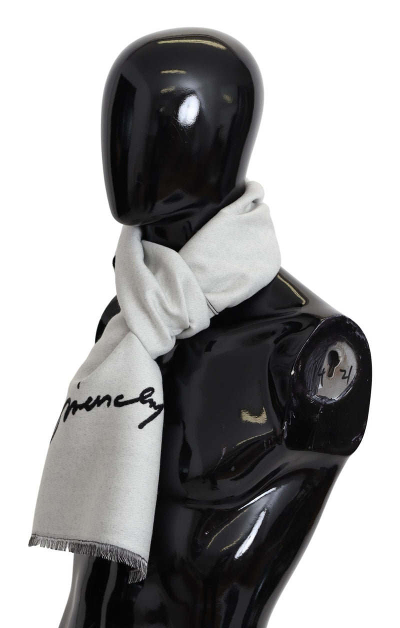 Givenchy Elegant Monochrome Wool-Silk Blend Men's Scarf