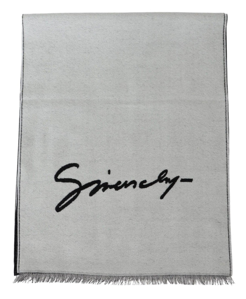 Givenchy Elegant Monochrome Wool-Silk Blend Men's Scarf