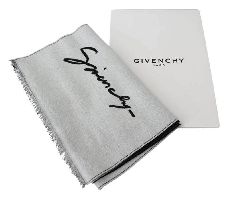 Givenchy Elegant Monochrome Wool-Silk Blend Men's Scarf