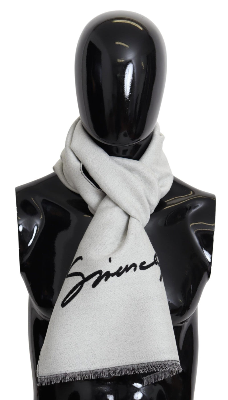 Givenchy Elegant Monochrome Wool-Silk Blend Men's Scarf