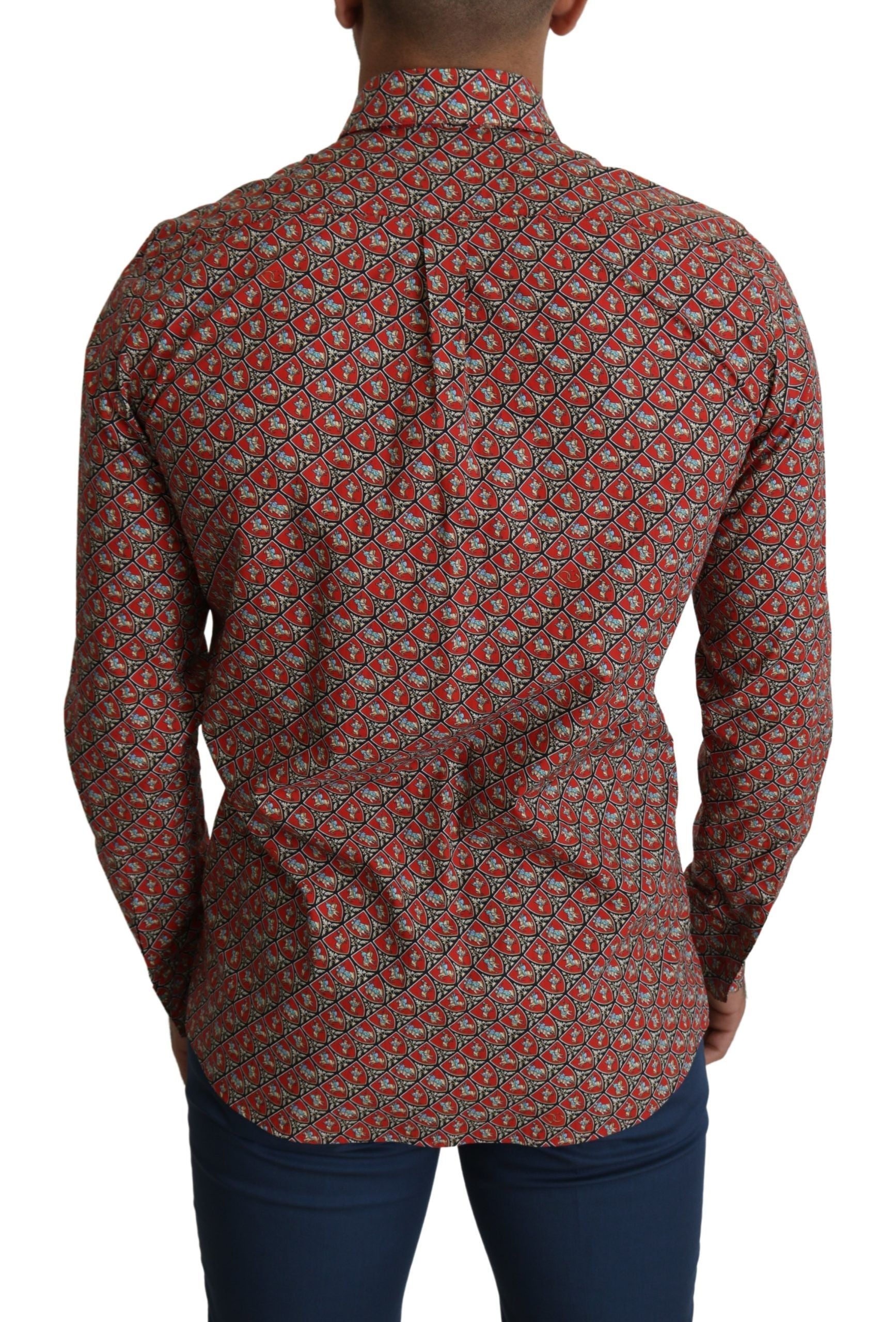 Dolce & Gabbana Elegant Red Martini Fit Cotton Men's Shirt