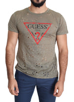 Guess Chic Brown Cotton Stretch Men's Tee