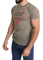 Guess Chic Brown Cotton Stretch Men's Tee