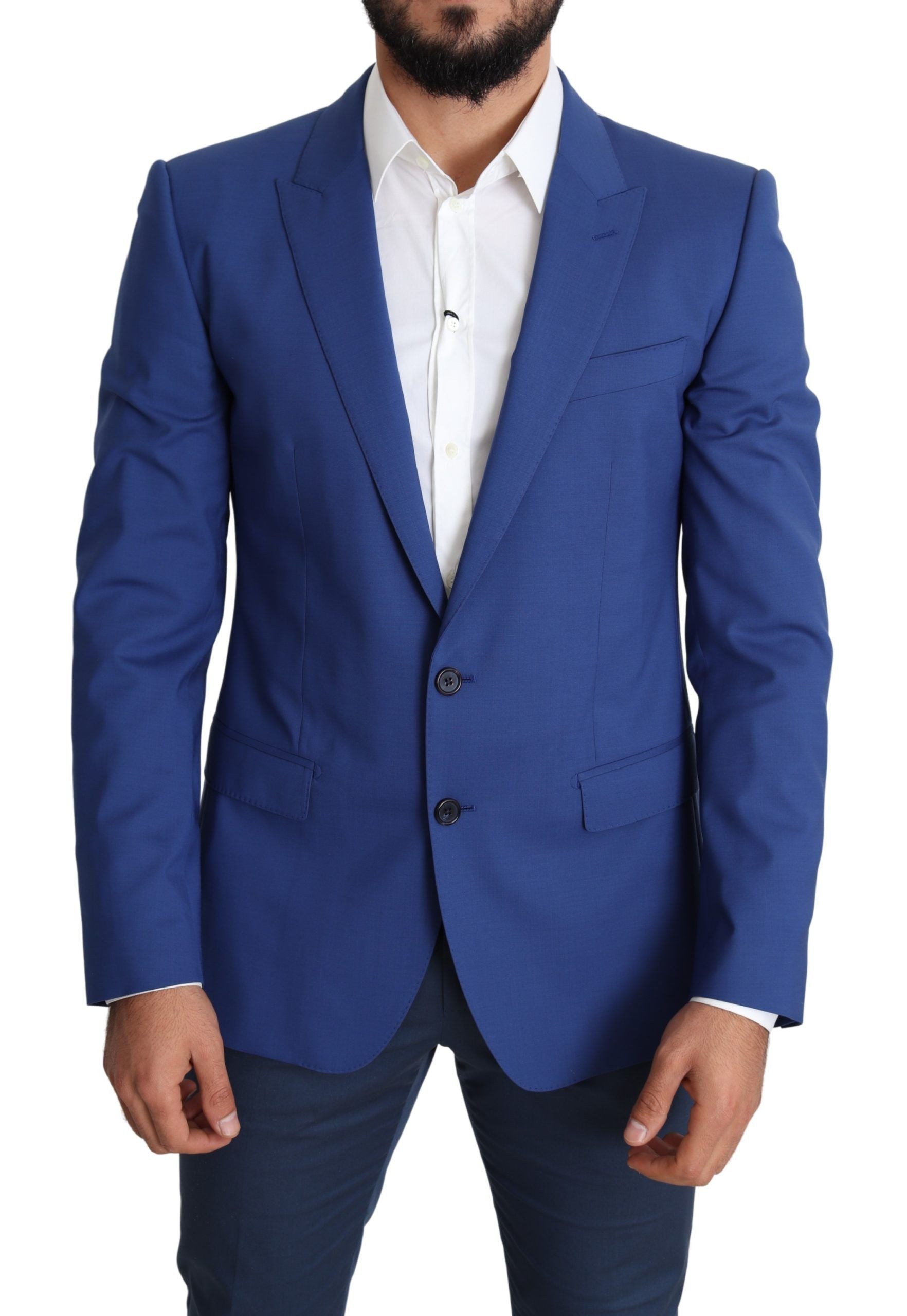 Dolce & Gabbana Exquisite Blue Wool Martini Blazer Men's Jacket