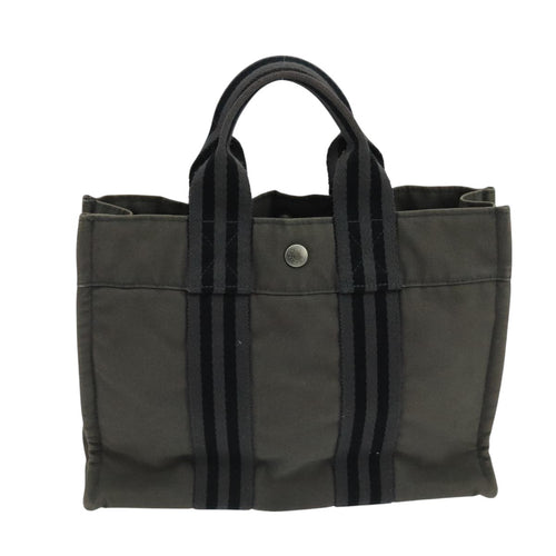 Hermès Herline Black Canvas Tote Bag (Pre-Owned)