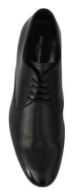 Dolce & Gabbana Elegant Black Leather Derby Men's Shoes