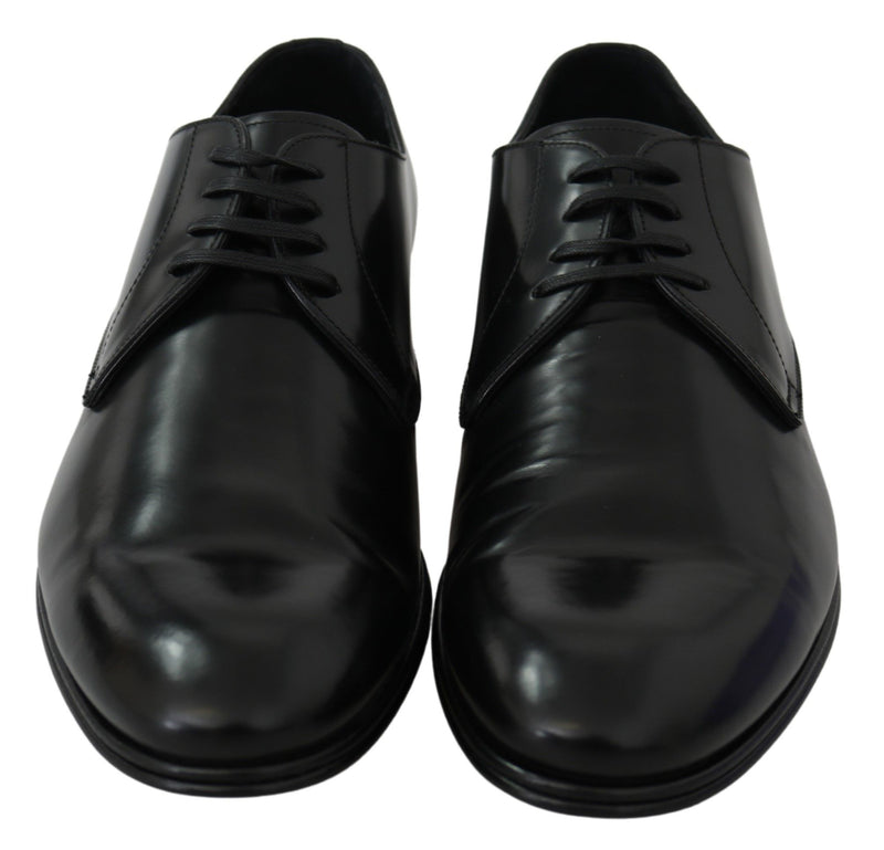 Dolce & Gabbana Elegant Black Leather Derby Men's Shoes