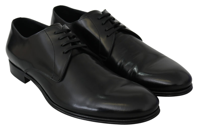 Dolce & Gabbana Elegant Black Leather Derby Men's Shoes