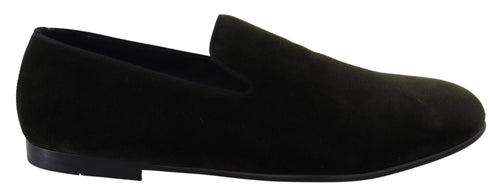 Dolce & Gabbana Elegant Green Velvet Men's Loafers