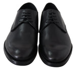 Dolce & Gabbana Elegant Black Leather Derby Dress Men's Shoes