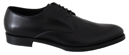 Dolce & Gabbana Elegant Black Leather Derby Dress Men's Shoes