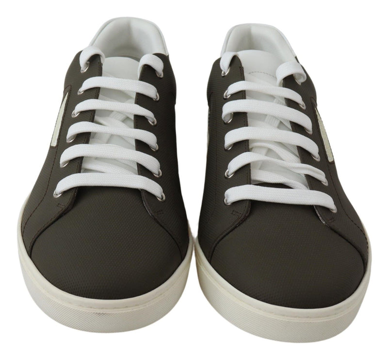 Dolce & Gabbana Sleek White Leather Low Top Men's Sneakers