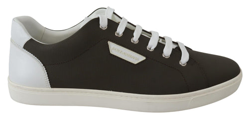 Dolce & Gabbana Sleek White Leather Low Top Men's Sneakers