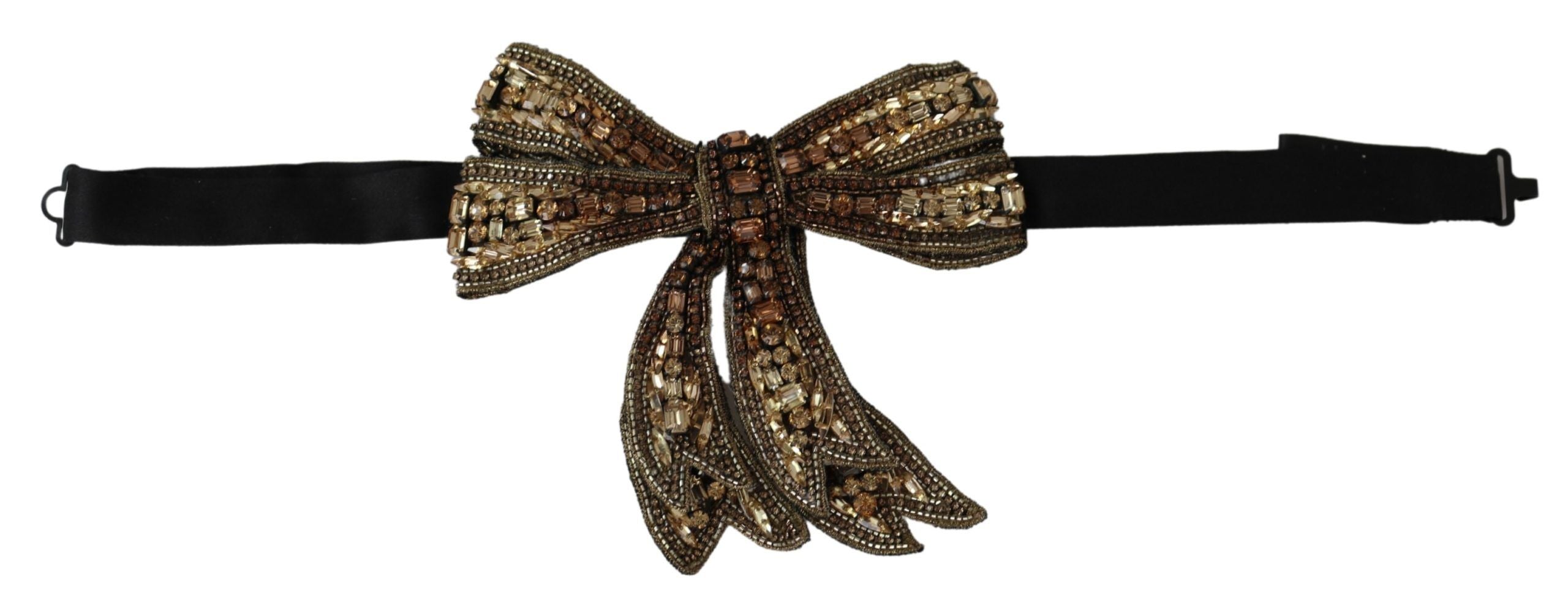 Dolce & Gabbana Elegant Silk Rhinestone Bow Women's Tie