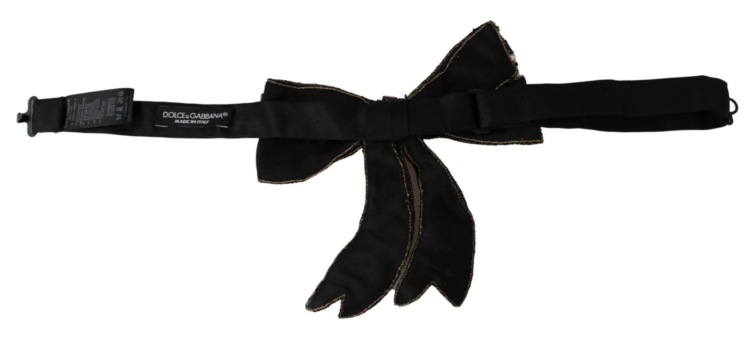 Dolce & Gabbana Elegant Silk Rhinestone Bow Women's Tie