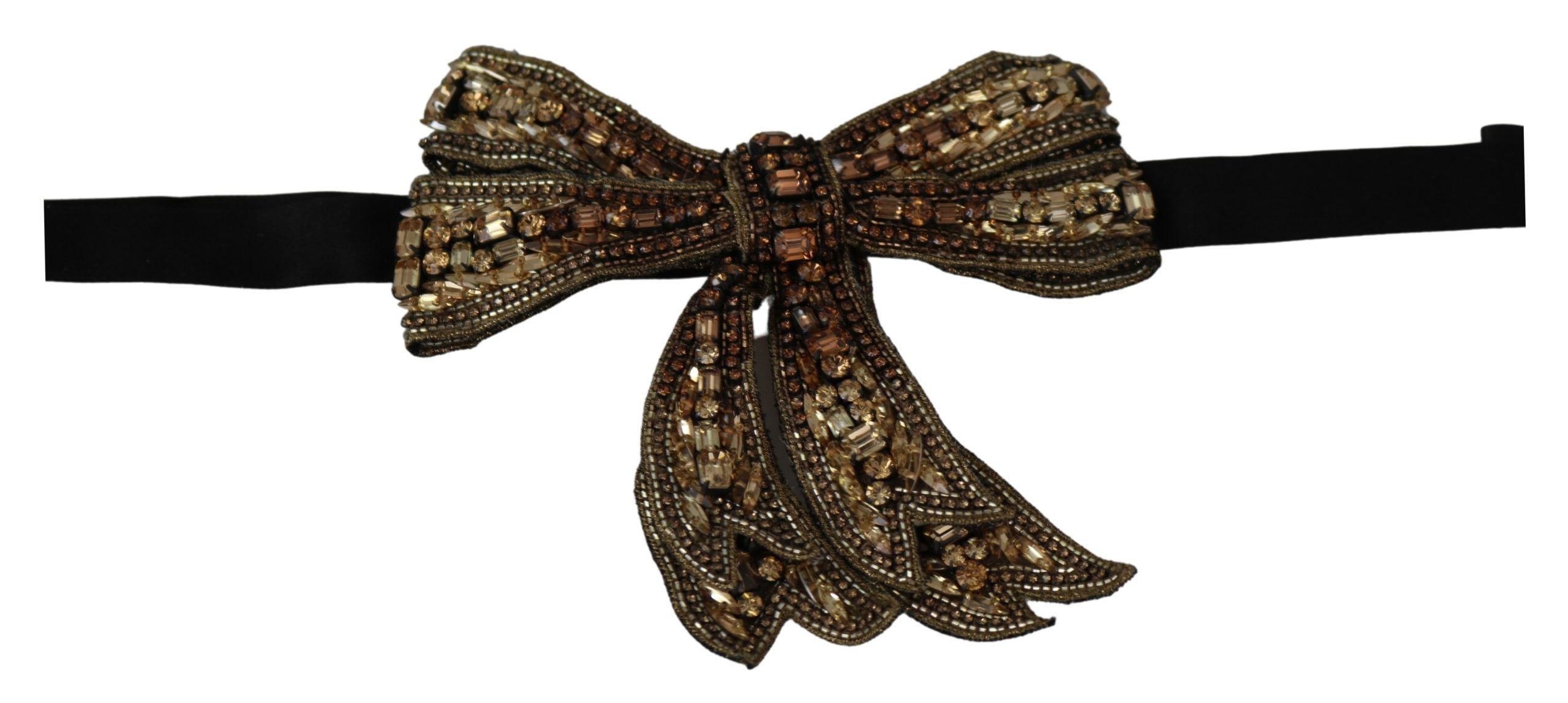 Dolce & Gabbana Elegant Silk Rhinestone Bow Women's Tie