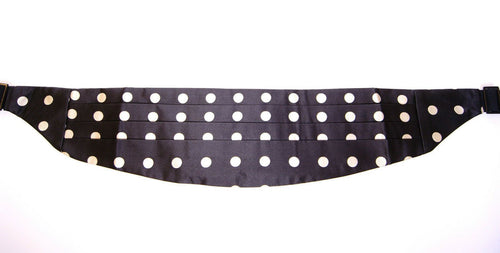 Dolce & Gabbana Elegant Silk Black Polka Dot Men's Cummerbund