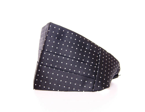 Dolce & Gabbana Elegant Black Silk Polka Dot Men's Cummerbund