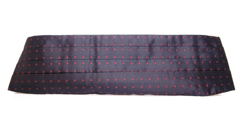 Dolce & Gabbana Elegant Silk Black Cummerbund with Red Polka Men's Dots