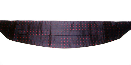 Dolce & Gabbana Elegant Silk Black Cummerbund with Red Polka Men's Dots