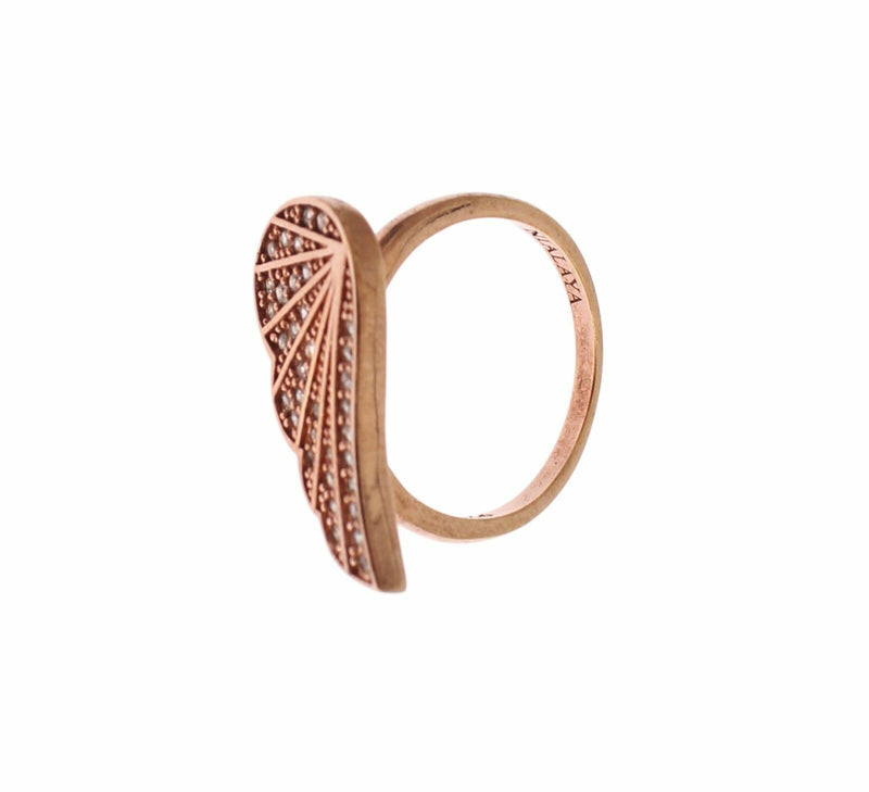 Nialaya Elegant Pink Gold CZ Crystal Women's Ring