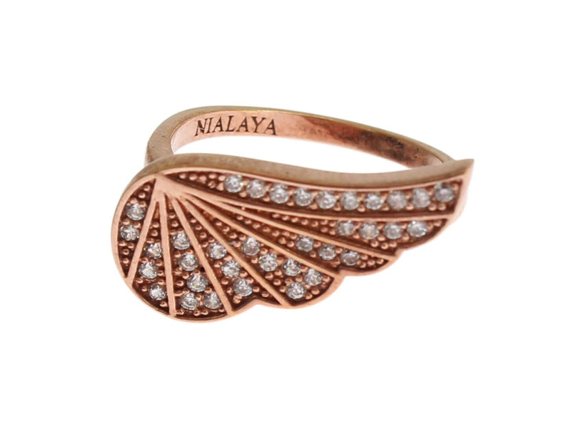 Nialaya Elegant Pink Gold CZ Crystal Women's Ring