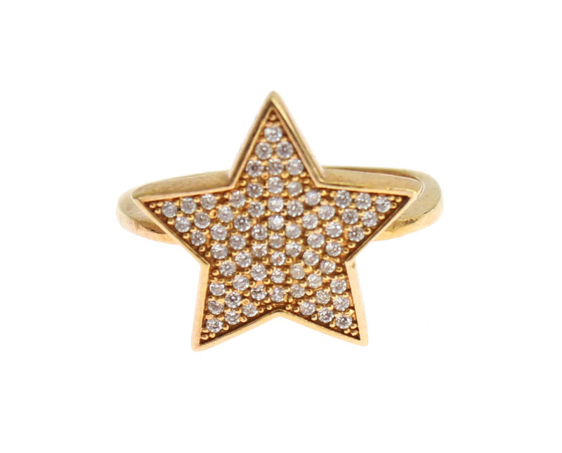 Nialaya Elegant Gold-Plated Sterling Silver Ring with CZ Women's Crystals