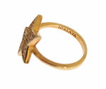 Nialaya Elegant Gold-Plated Sterling Silver Ring with CZ Women's Crystals