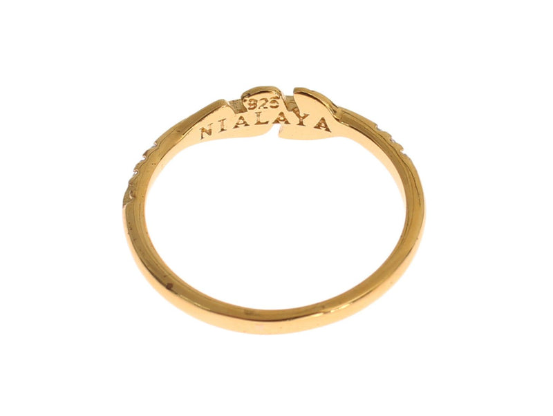 Nialaya Elegant Gold Plated Sterling Silver CZ Women's Ring