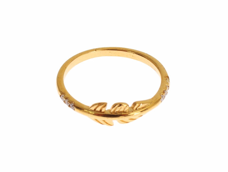 Nialaya Elegant Gold Plated Sterling Silver CZ Women's Ring