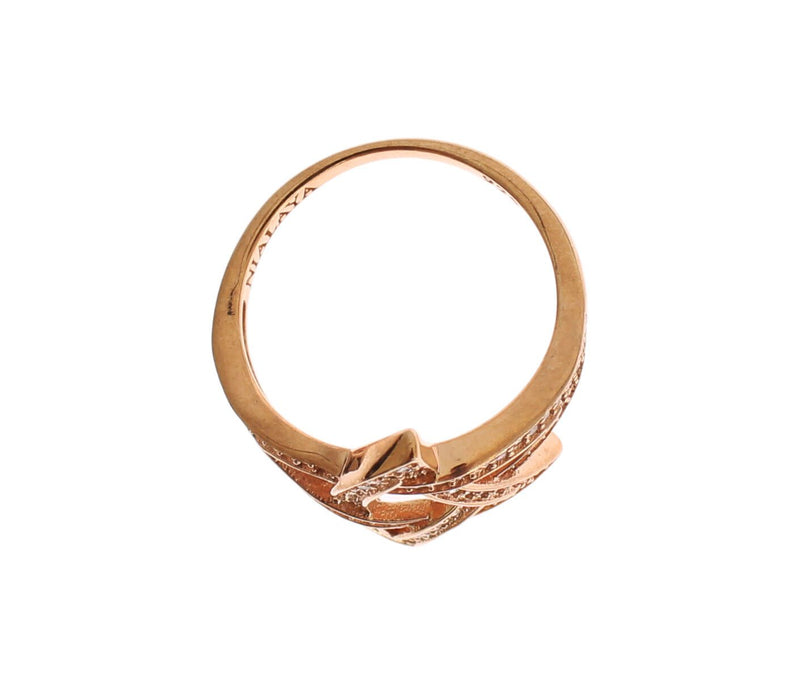 Nialaya Pink Gold Plated Silver CZ Crystal Women's Ring