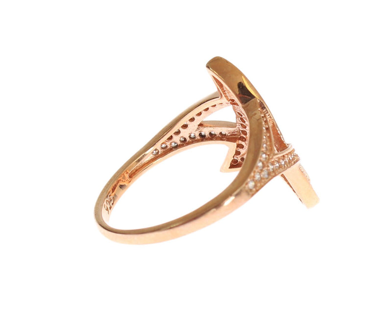 Nialaya Pink Gold Plated Silver CZ Crystal Women's Ring