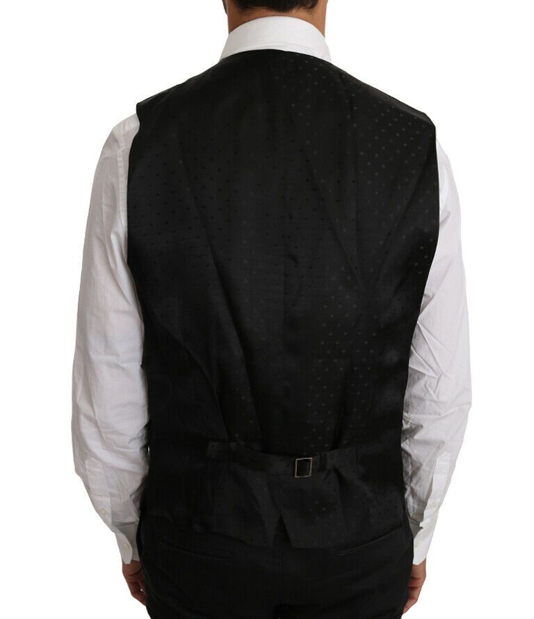 Dolce & Gabbana Elegant Black Formal Wool Blend Men's Vest