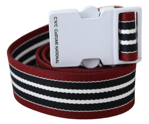 Costume National Elegant Stripe Canvas Waist Men's Belt