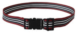 Costume National Striped Leather Fashion Belt in Black & Women's Red