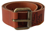 Just Cavalli Chic Brown Leather Logo Waist Women's Belt