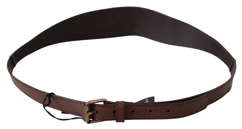 PLEIN SUD Chic Dark Brown Leather Fashion Women's Belt