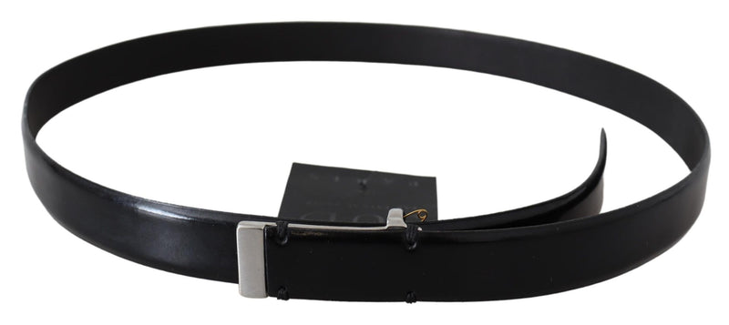 PLEIN SUD Elegant Black Leather Waist Women's Belt