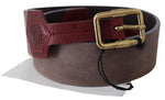 GF Ferre Elegant Brown Leather Belt with Gold Women's Buckle