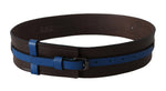 Costume National Elegant Brown Leather Belt with Blue Women's Lining